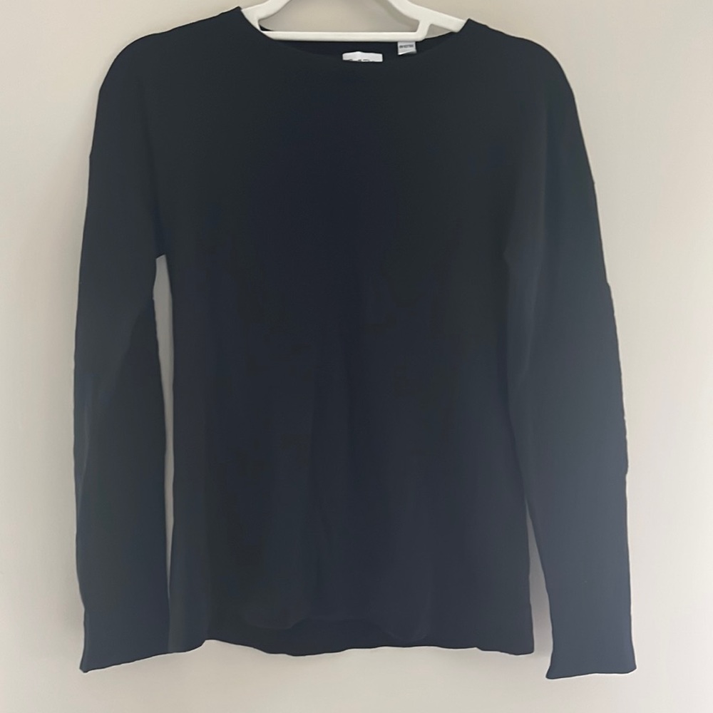 Brigitte Bailey Elbow Patch Pullover Sweater Black Small